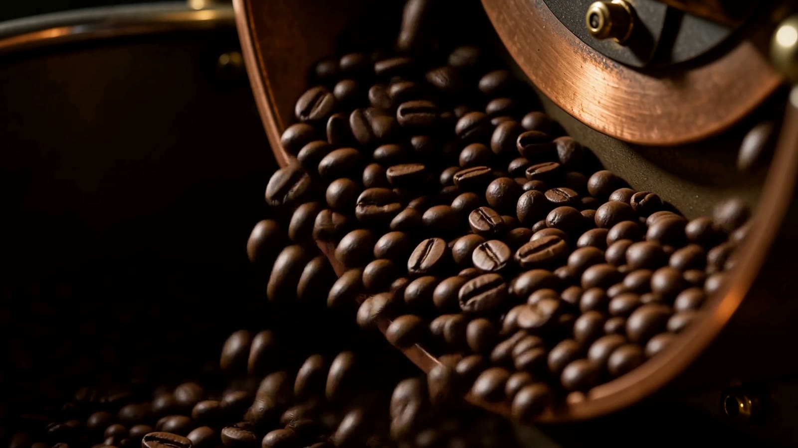 Freshly roasted coffee beans
